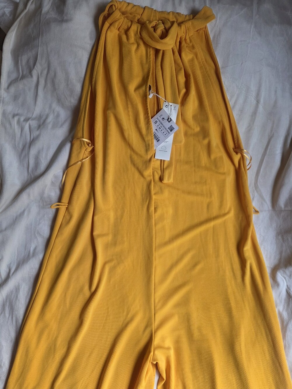 Zara flowy orange jumpsuit Stretchy size S BNWT - Picture 12 of 15